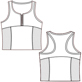 Patron ropa, Fashion sewing pattern, molde confeccion, patronesymoldes.com Sport top 2980 LADIES Top